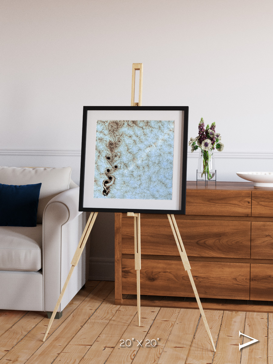 Wind Signatures, Karman Vortices Framed & Mounted Print