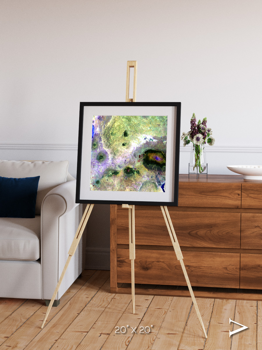 Folded Ridges, Kilimanjaro Framed & Mounted Print