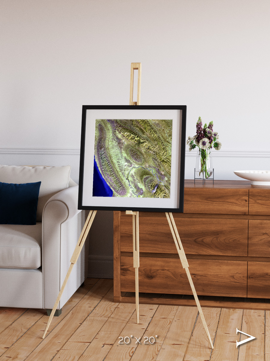 Channel Lines, Konari Iran Framed & Mounted Print