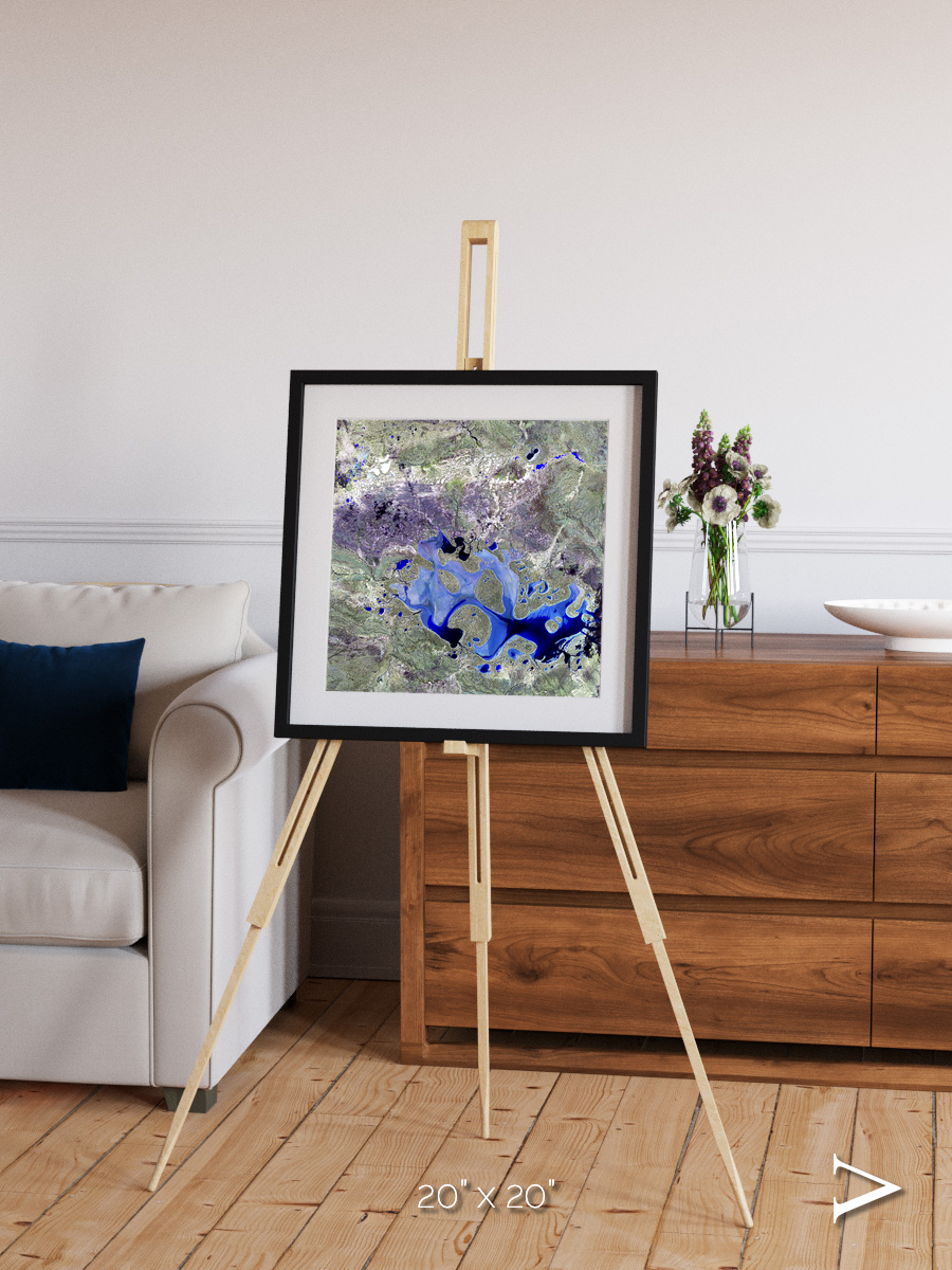Lake Lines, Lake Carnegie Framed & Mounted Print