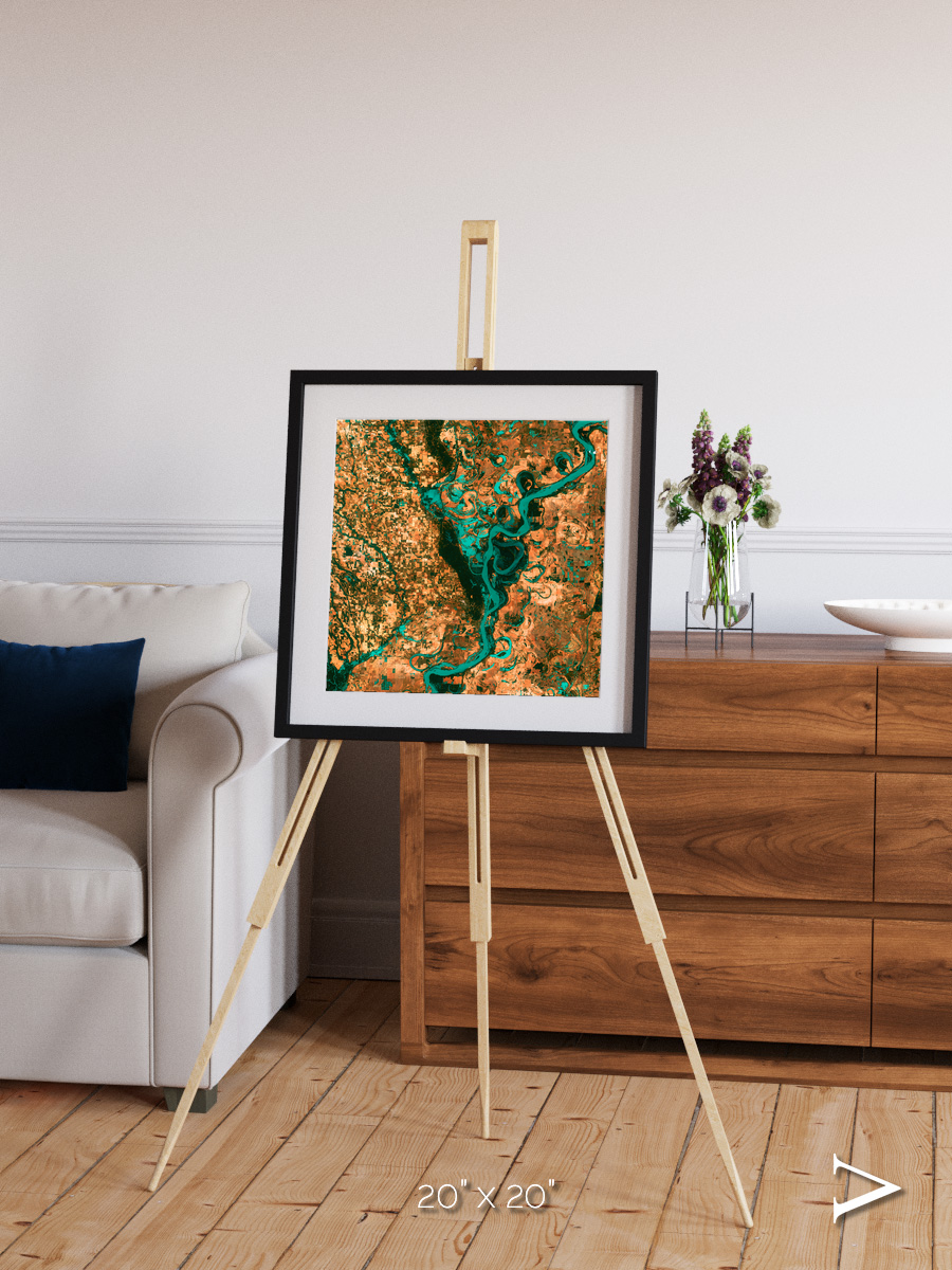 River’s Dance, Mississippi Framed & Mounted Print