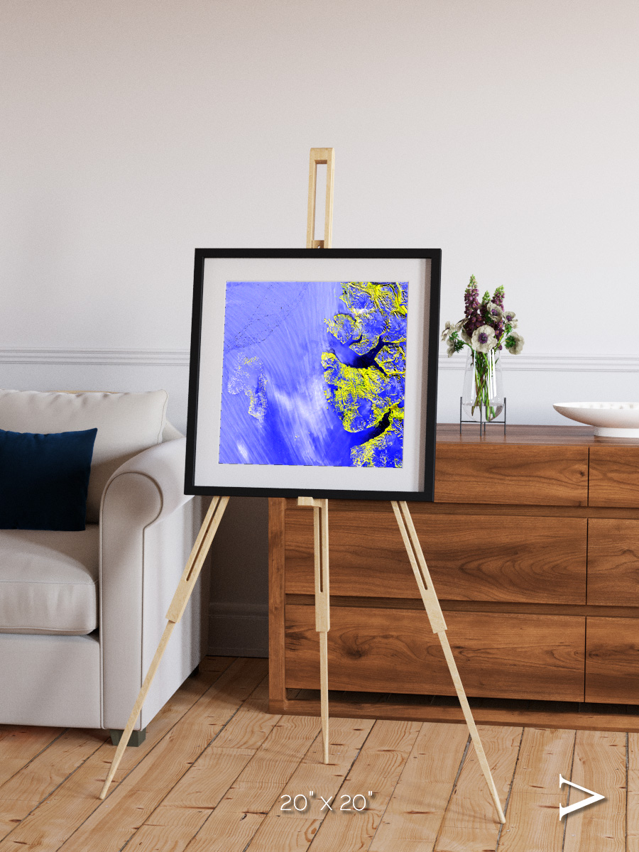 Islands in Snow, High Arctic Framed & Mounted Print