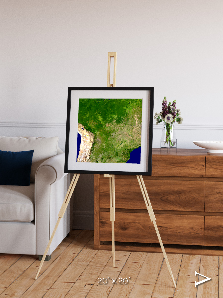 Ribbon River, South America Framed & Mounted Print