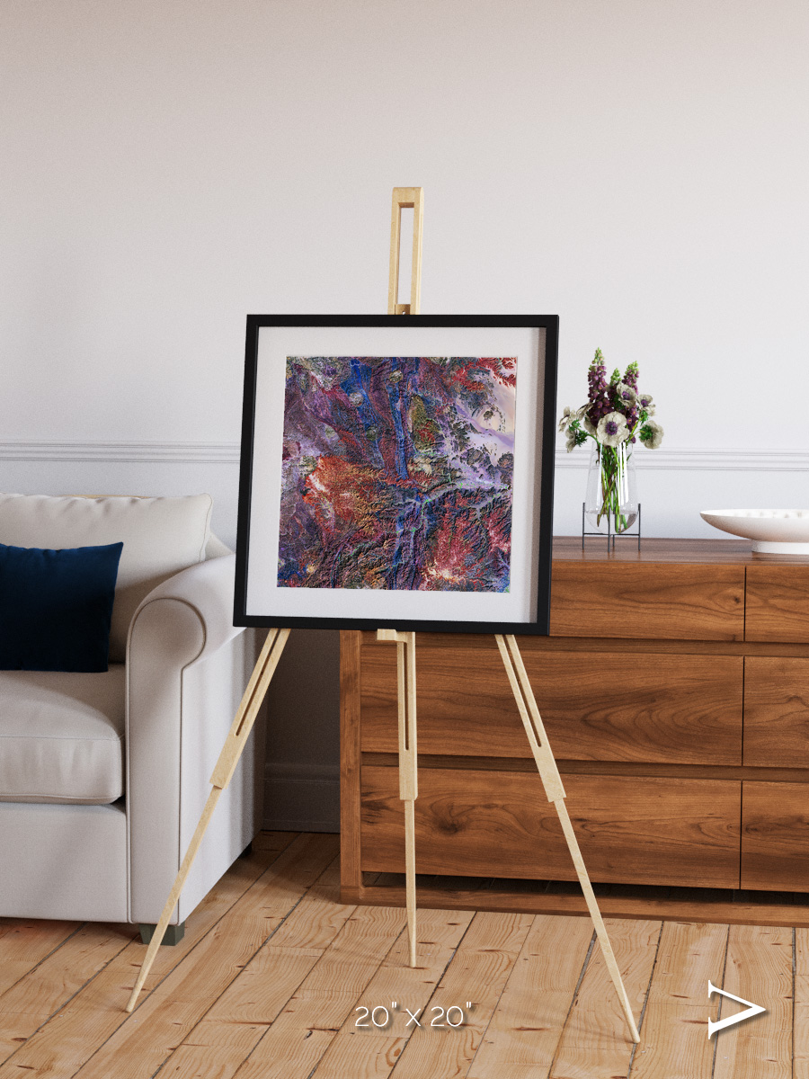 Geologic Tapestry, Asharah Fault Zone Framed & Mounted Print