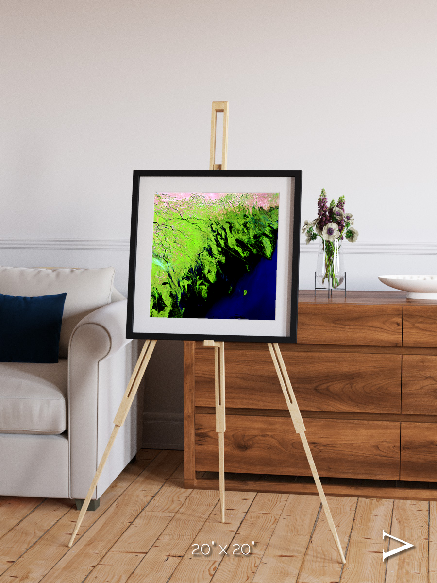 Delta Mosaic, Volga River Delta Framed & Mounted Print