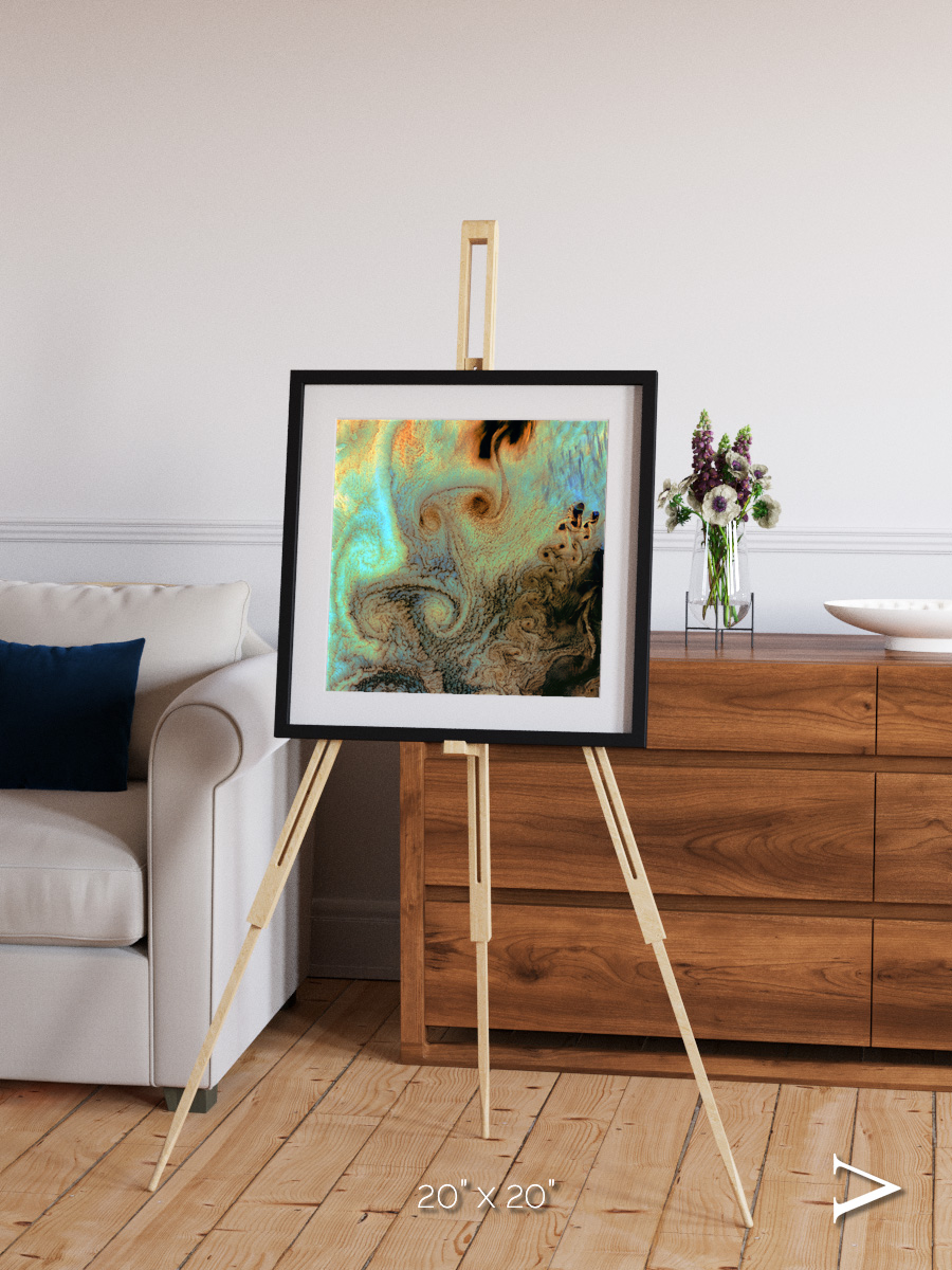 Atmospheric Patterns, Von Karman Vortices Framed & Mounted Print