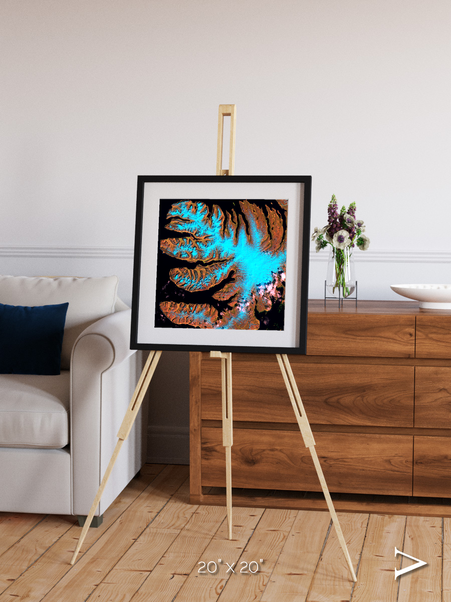 Frozen Currents, West Fjords Framed & Mounted Print