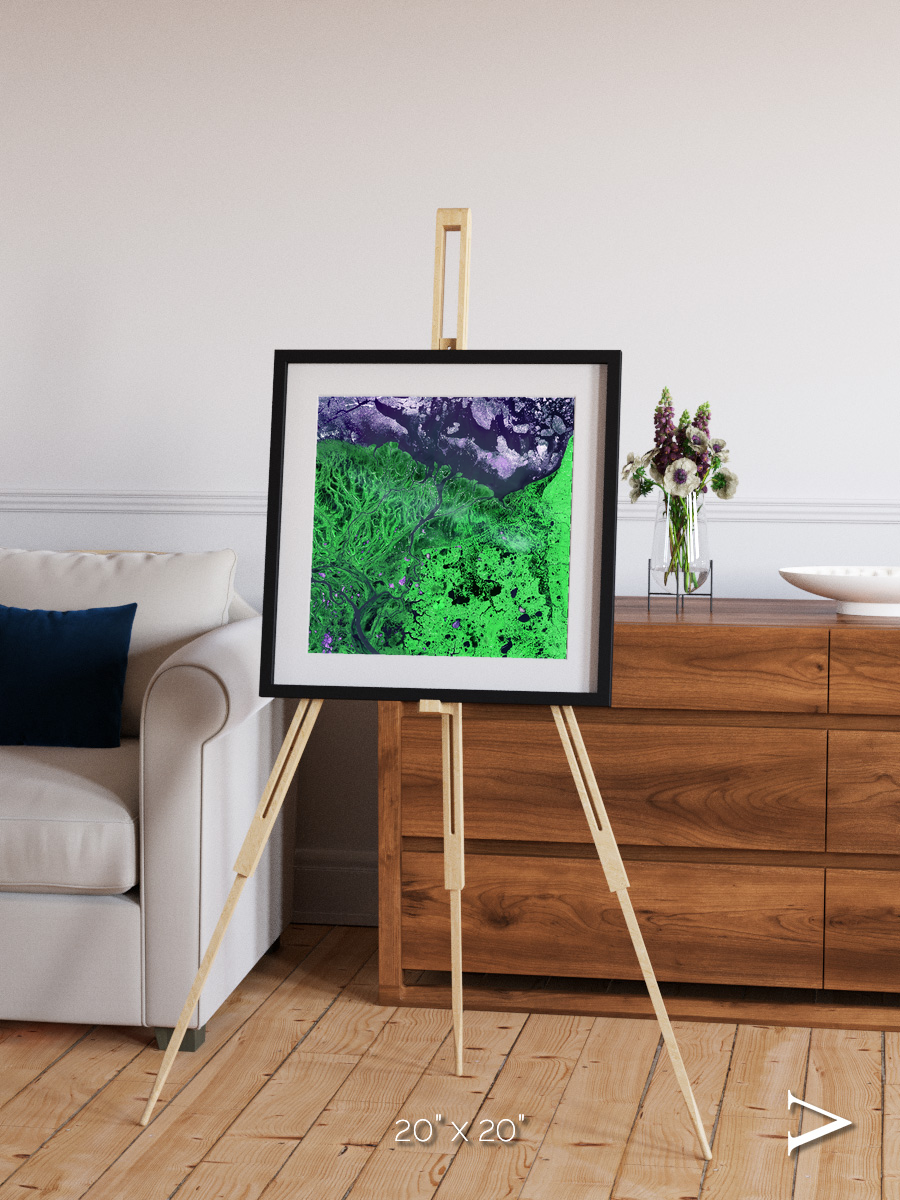 Polar Flow, Yukon Delta Framed & Mounted Print