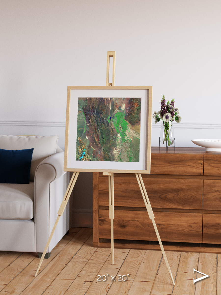 Channel Lines, Barreal Blanco Framed & Mounted Print