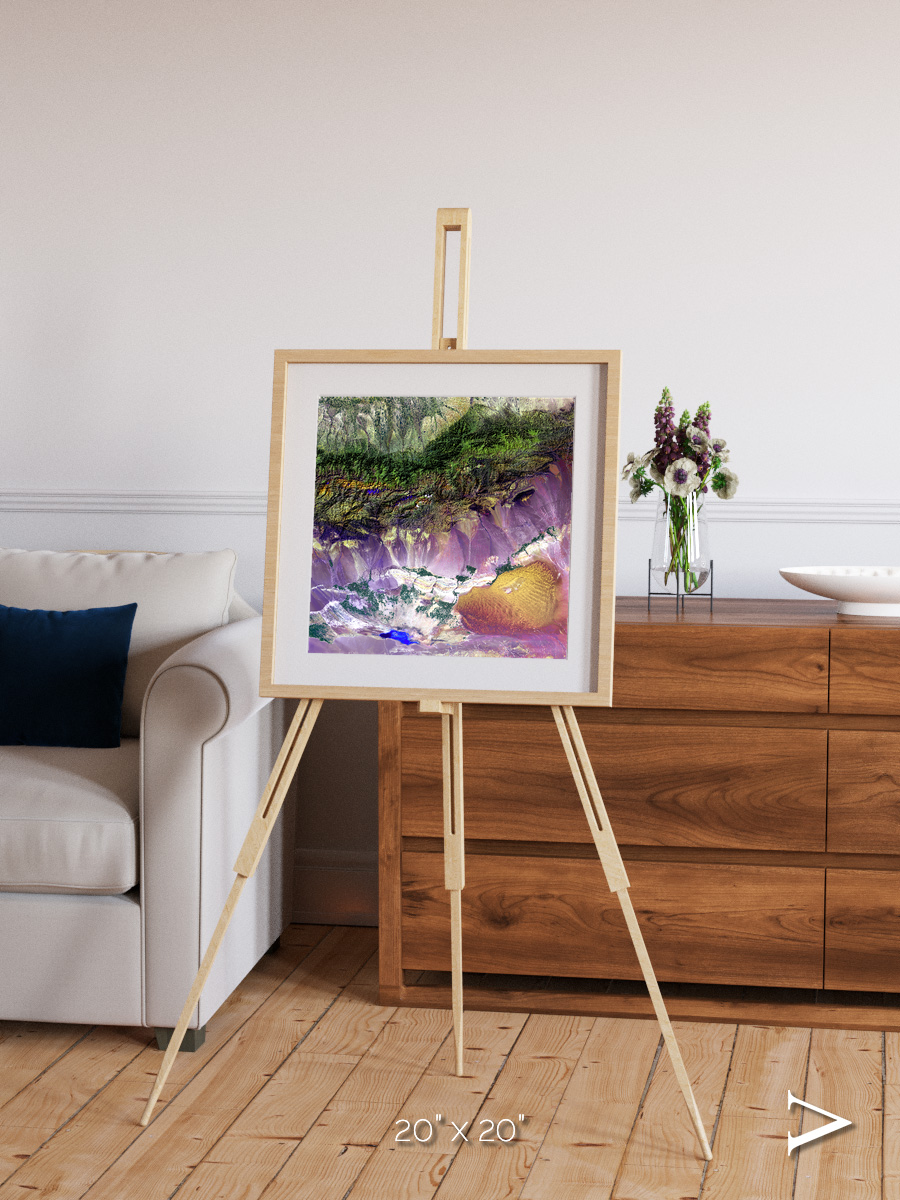 Saline Patterns, Bogda Mountains Framed & Mounted Print