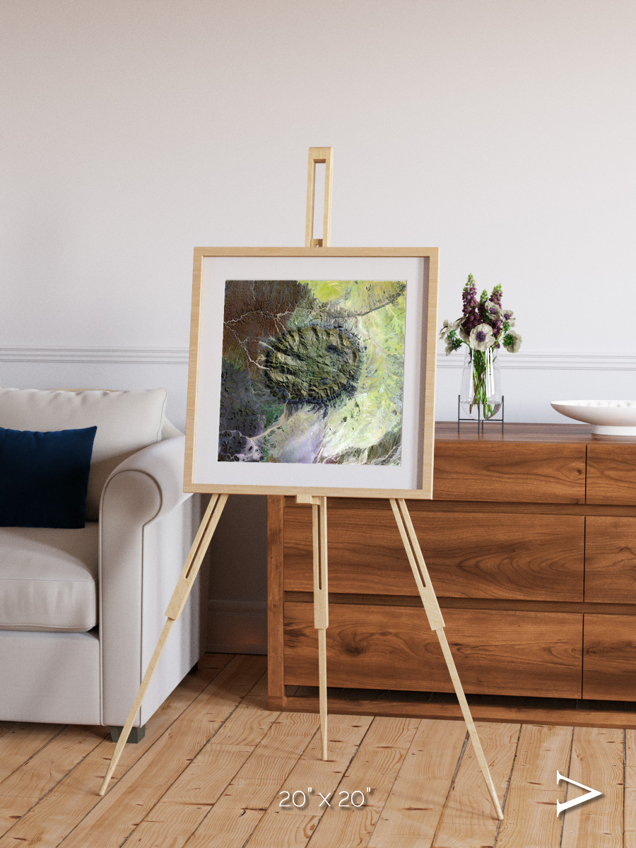 Windwritten Dunes, Brandberg Massif Framed & Mounted Print