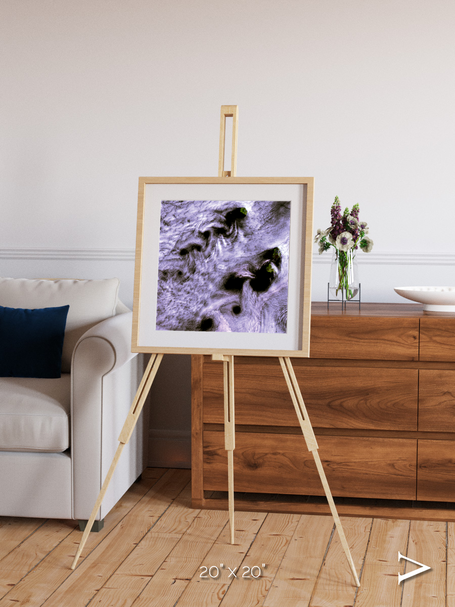 Vortices over Broutona, Kuril Islands Framed & Mounted Print