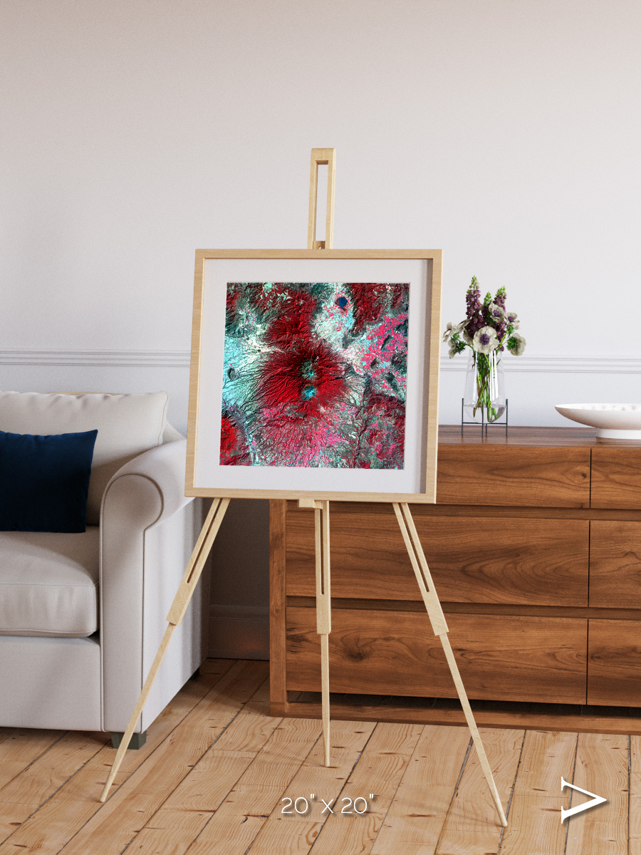 Lava Lines, Colima Volcano Framed & Mounted Print