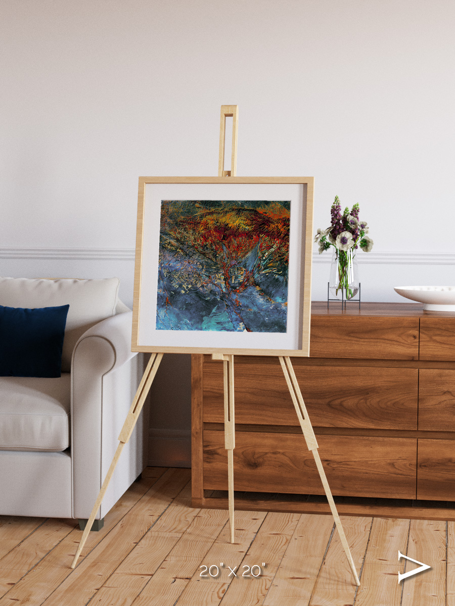 Geometric Fields, Eastern Kazakhstan Framed & Mounted Print