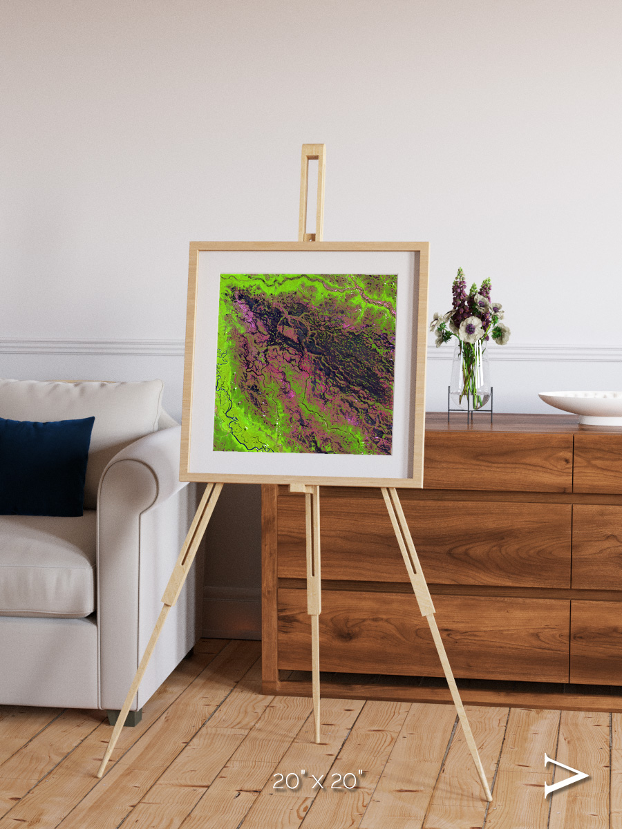 Channel Lines, Demini River Framed & Mounted Print
