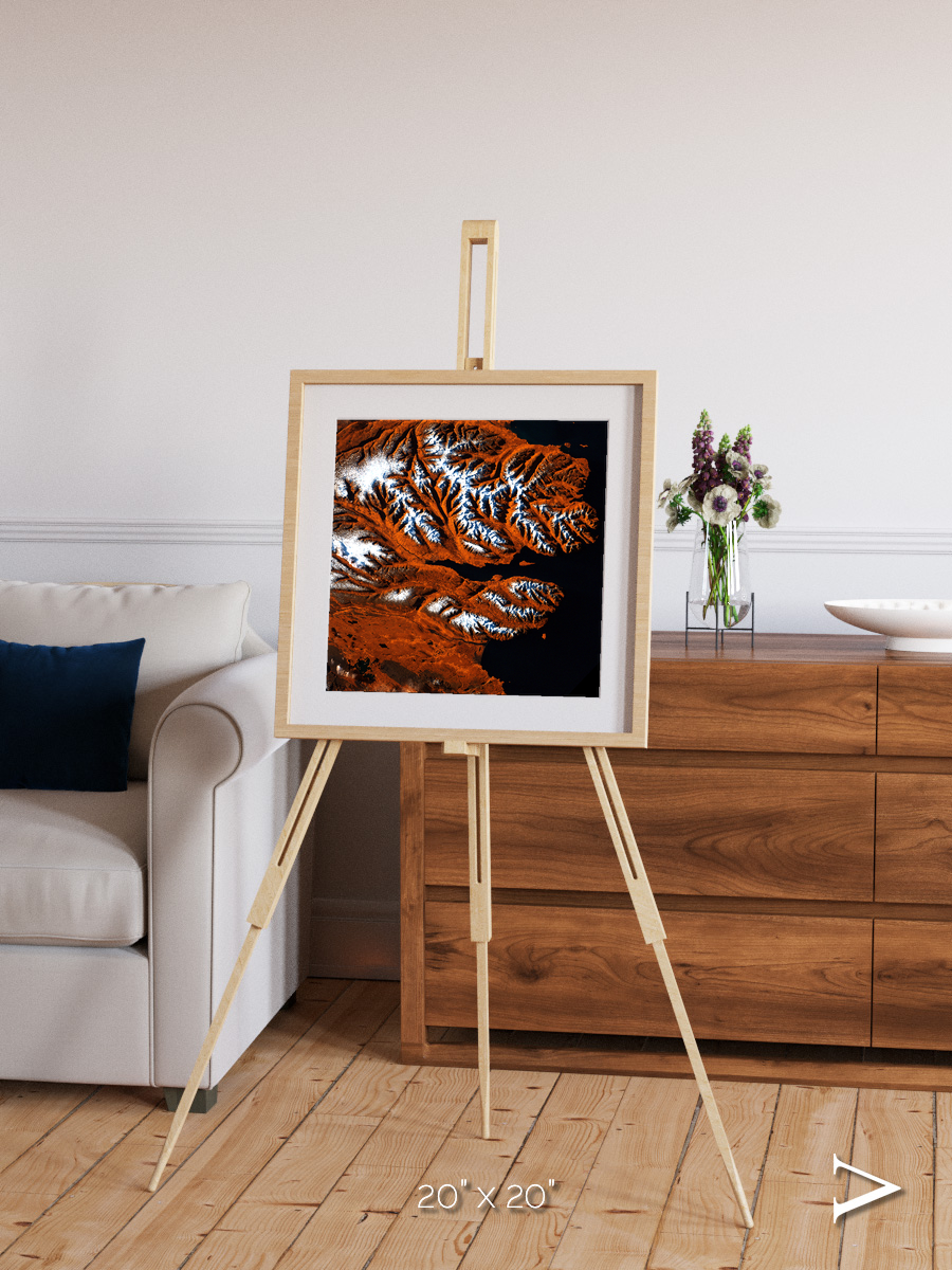 Striped Coast, Eyjafjörður Framed & Mounted Print