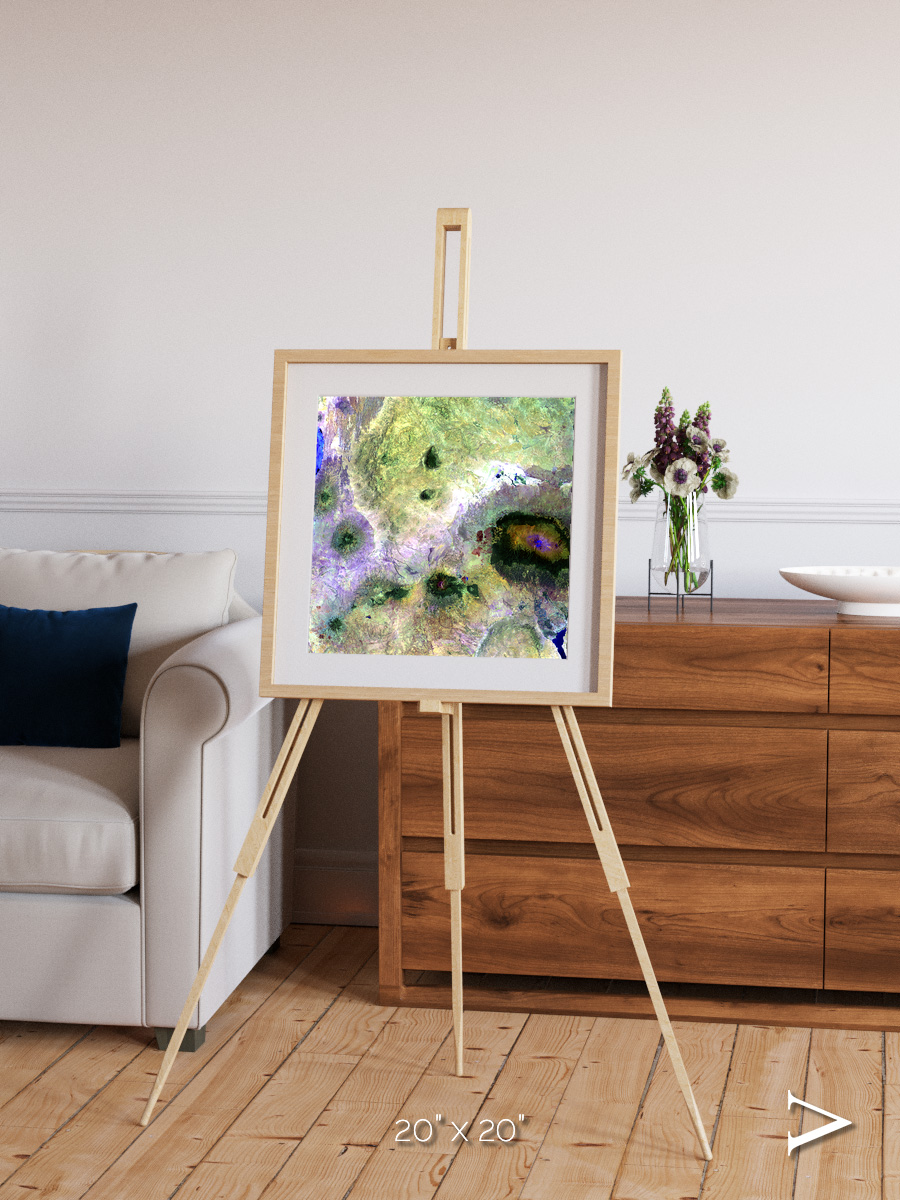 Folded Ridges, Kilimanjaro Framed & Mounted Print