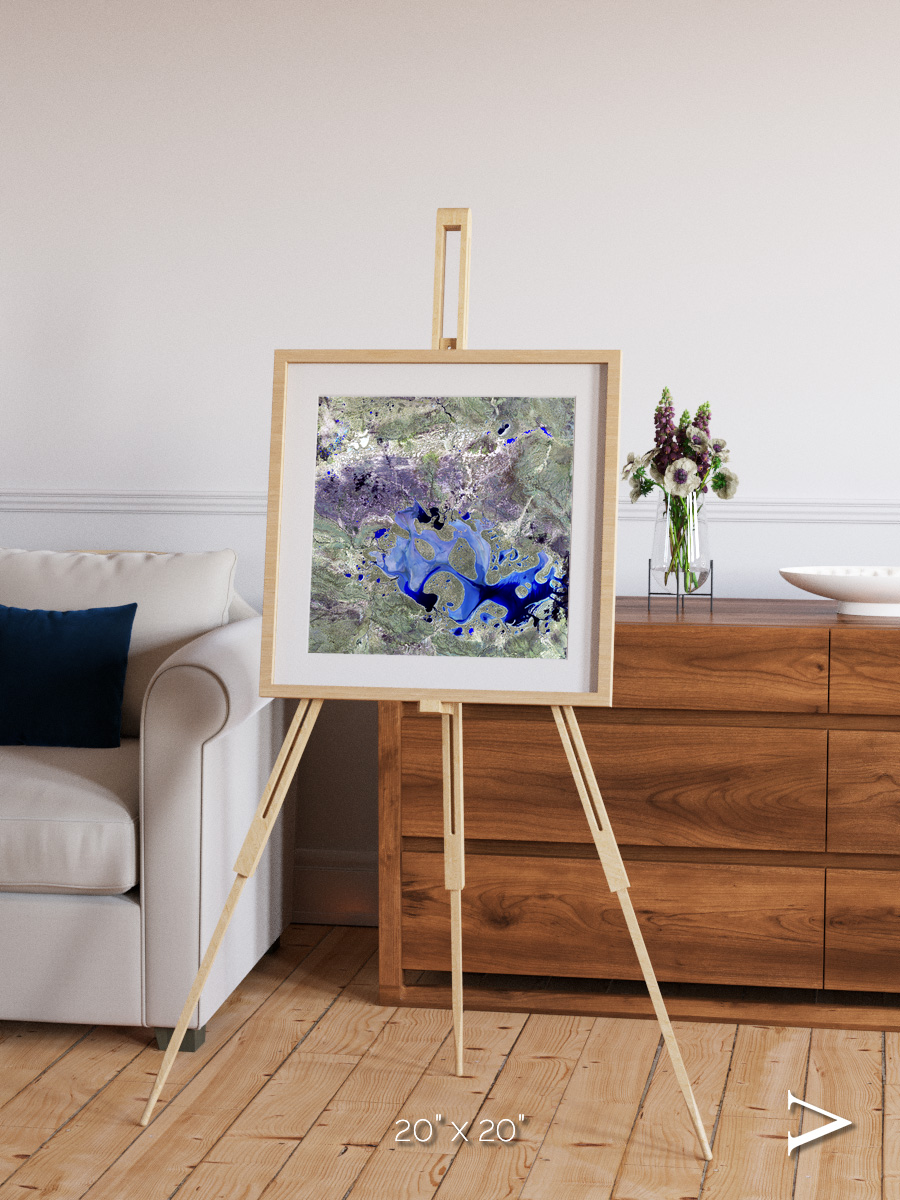 Lake Lines, Lake Carnegie Framed & Mounted Print
