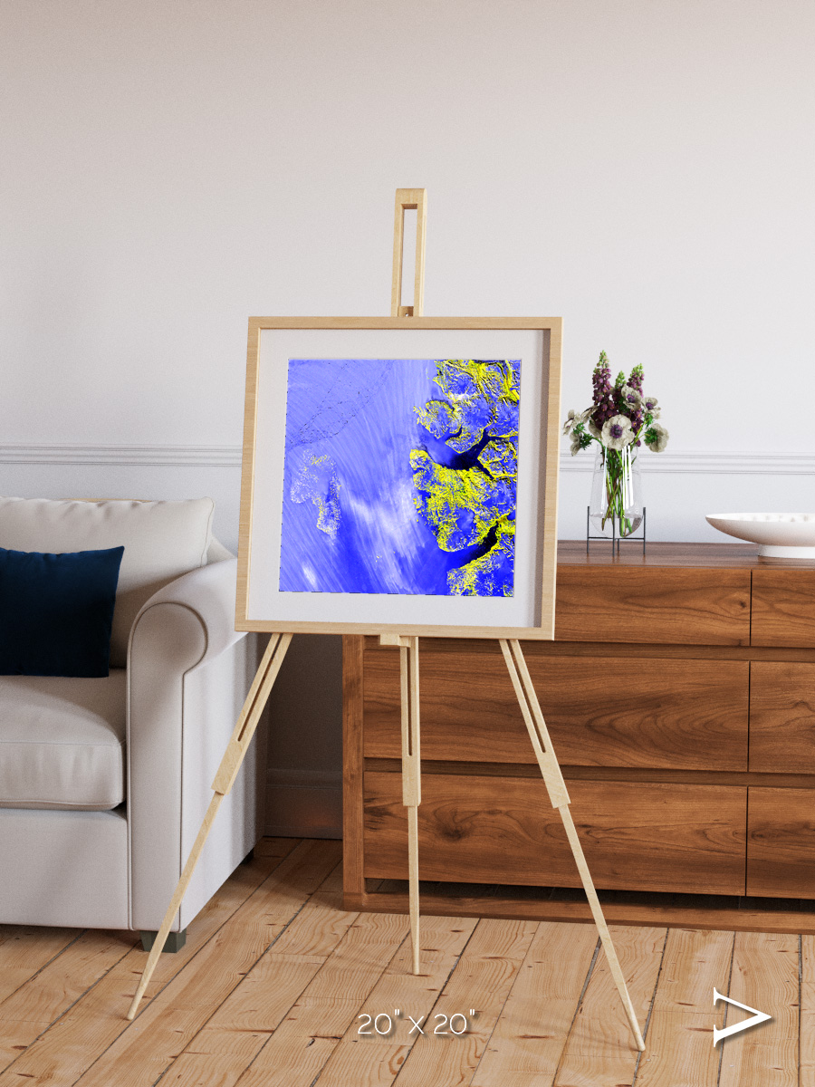 Islands in Snow, High Arctic Framed & Mounted Print