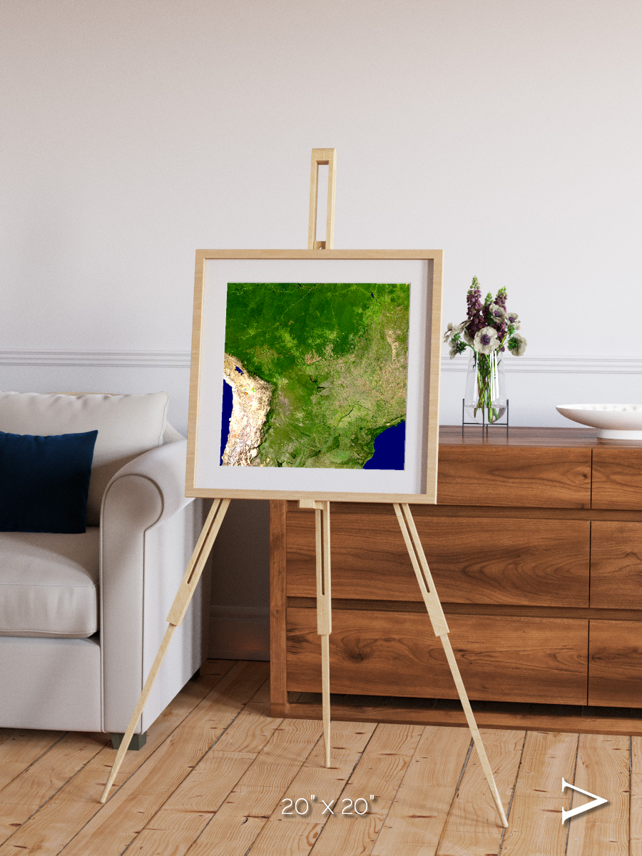 Ribbon River, South America Framed & Mounted Print
