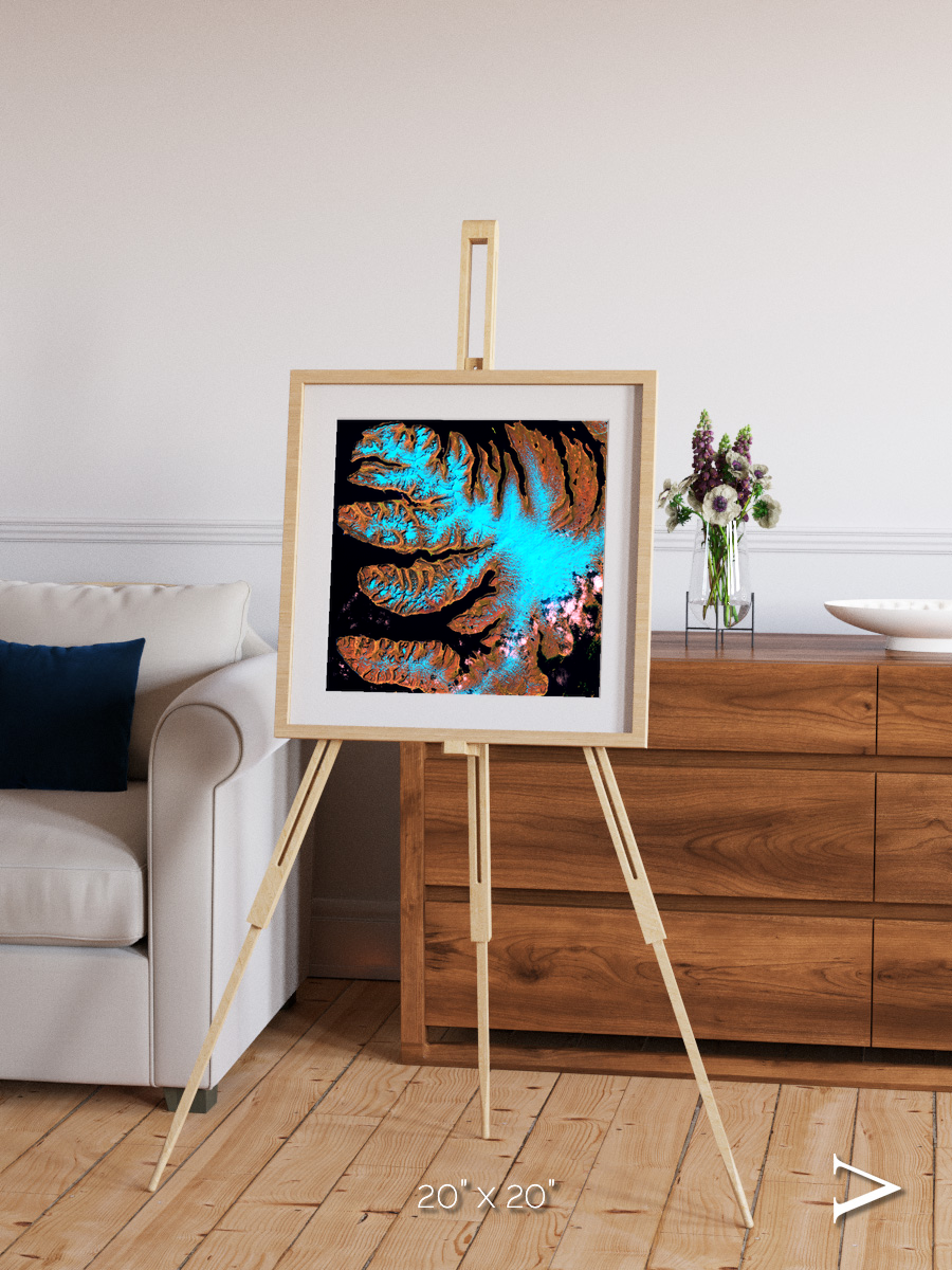 Frozen Currents, West Fjords Framed & Mounted Print