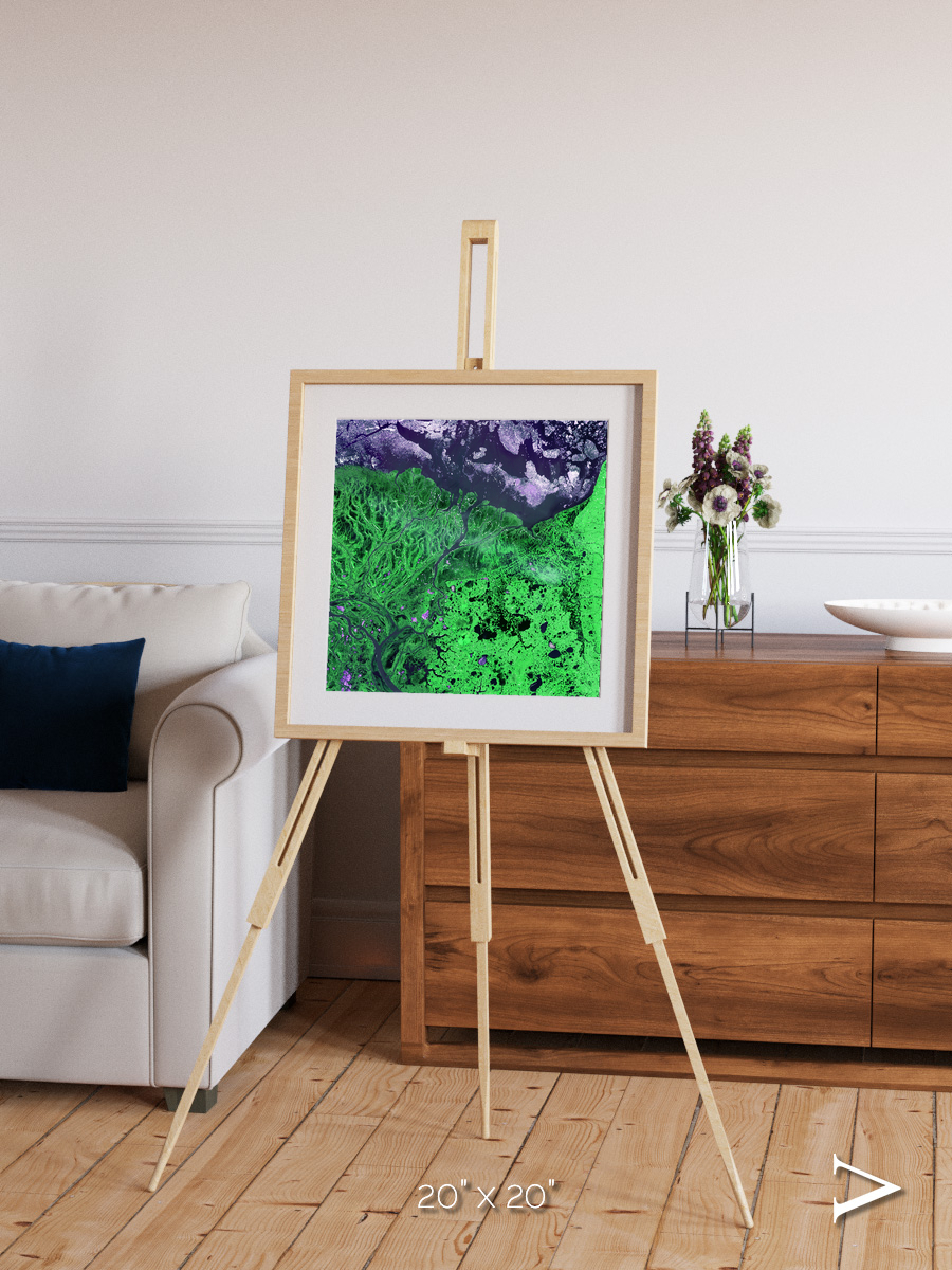 Polar Flow, Yukon Delta Framed & Mounted Print