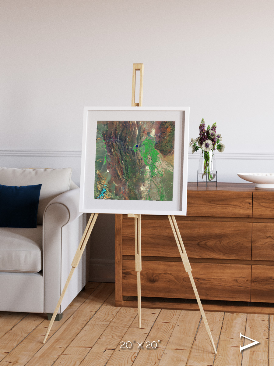 Channel Lines, Barreal Blanco Framed & Mounted Print