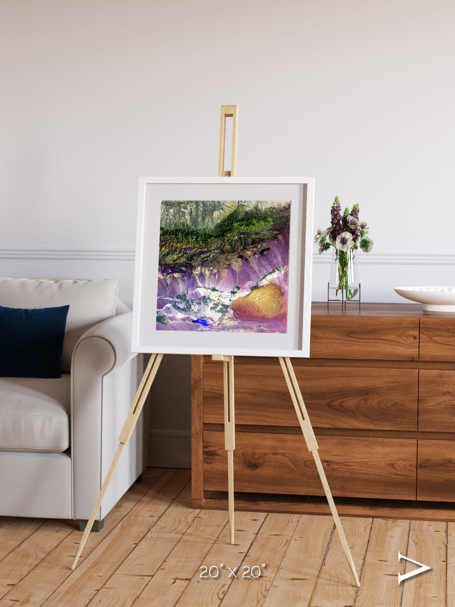 Saline Patterns, Bogda Mountains Framed & Mounted Print