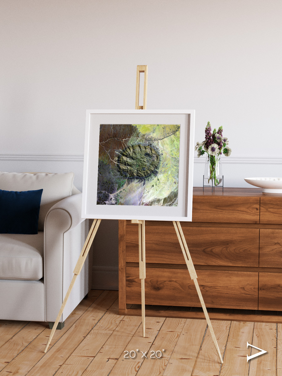 Windwritten Dunes, Brandberg Massif Framed & Mounted Print