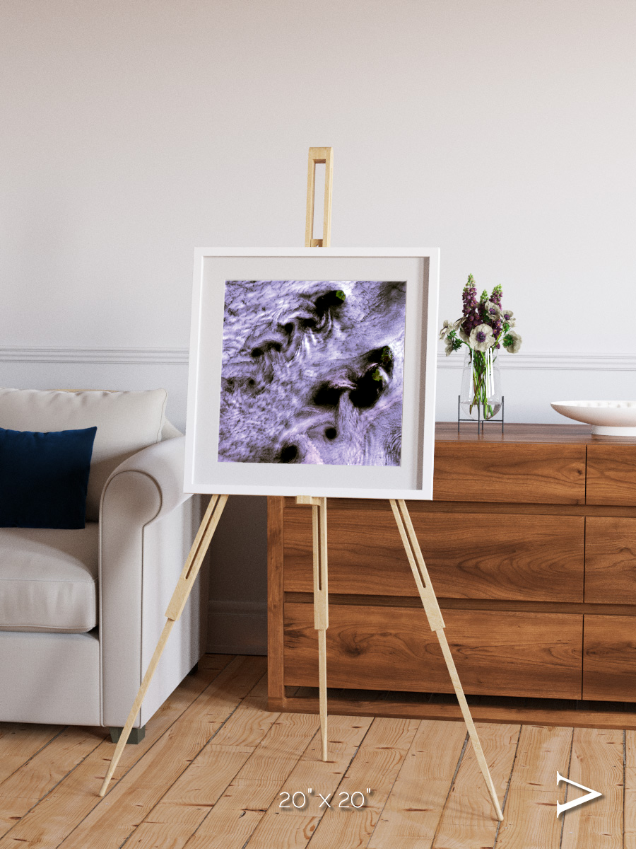 Vortices over Broutona, Kuril Islands Framed & Mounted Print