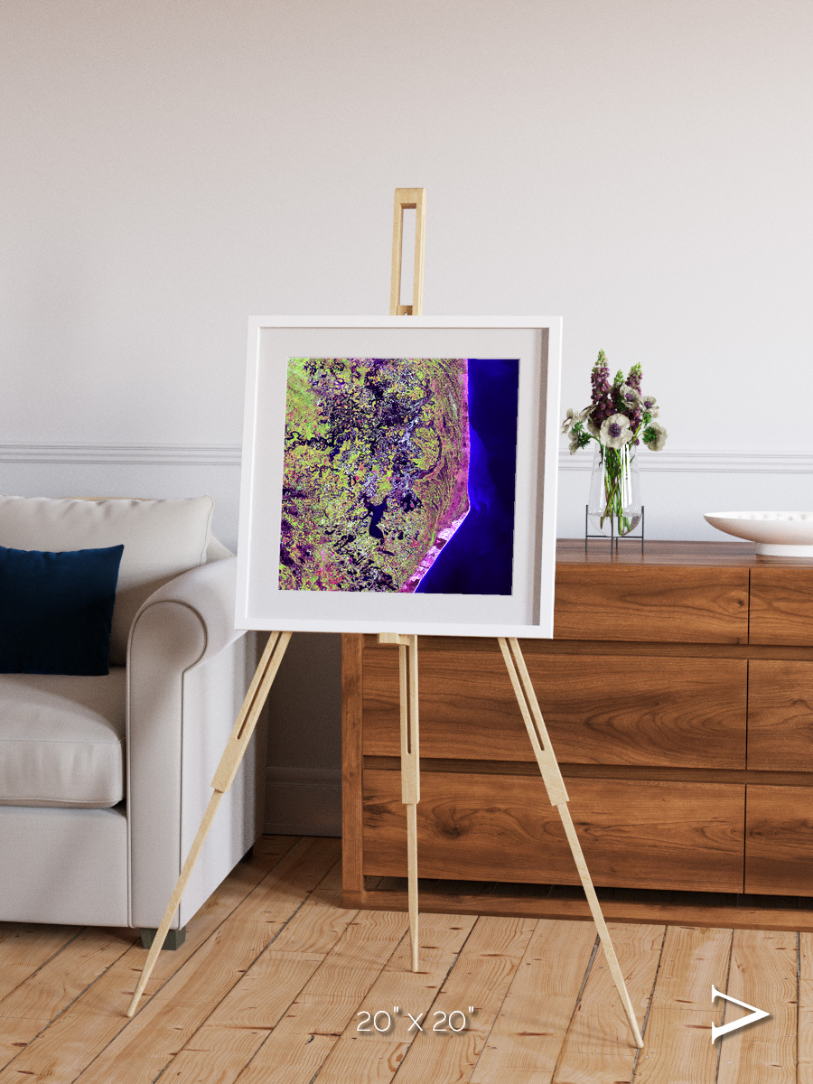 Wetland Mosaic, Cabo San Antonio Framed & Mounted Print