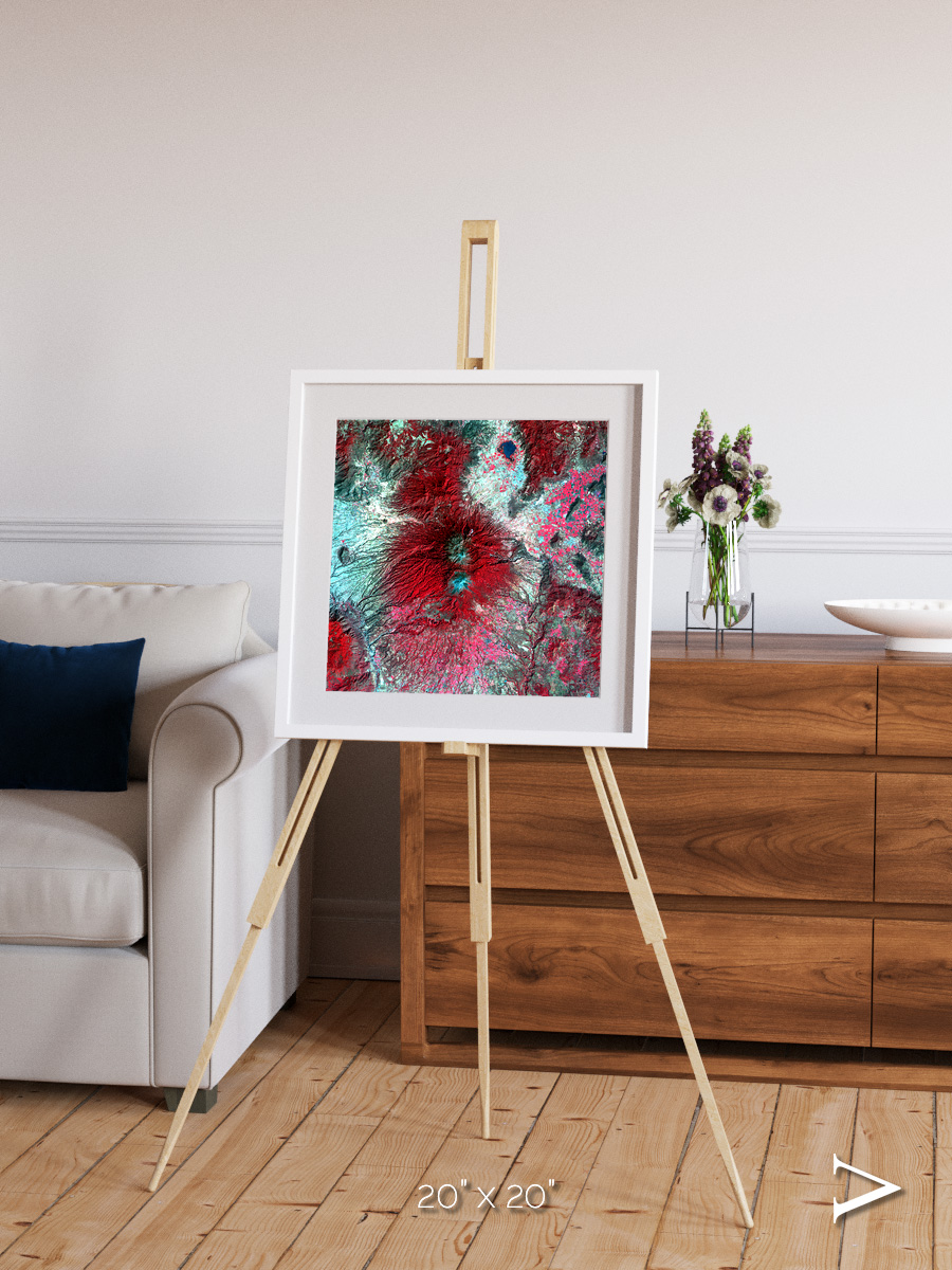 Lava Lines, Colima Volcano Framed & Mounted Print