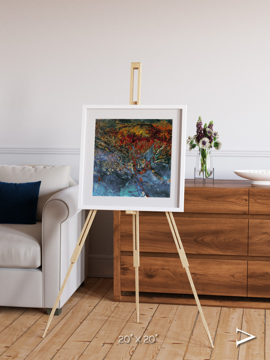 Geometric Fields, Eastern Kazakhstan Framed & Mounted Print