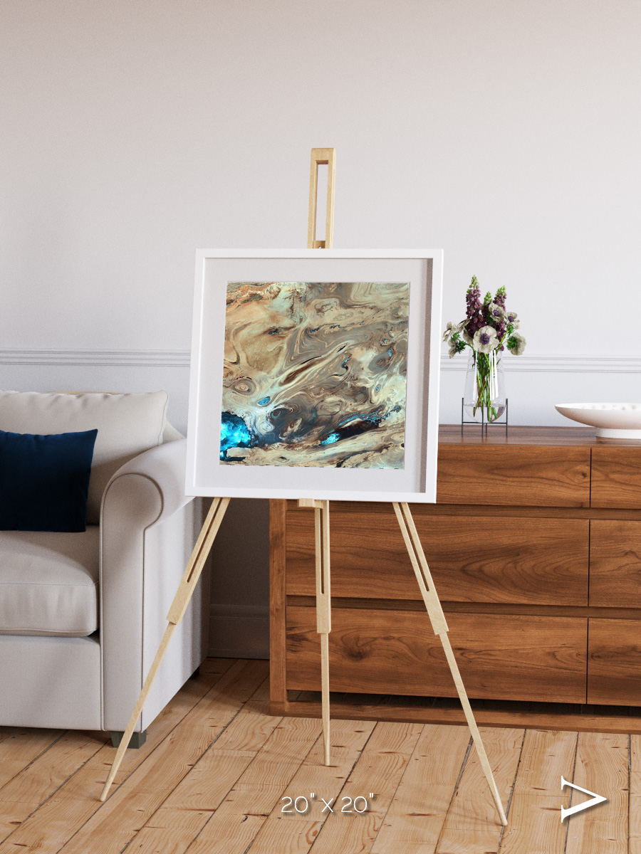 Saline Patterns, Dasht-e Kevir Framed & Mounted Print