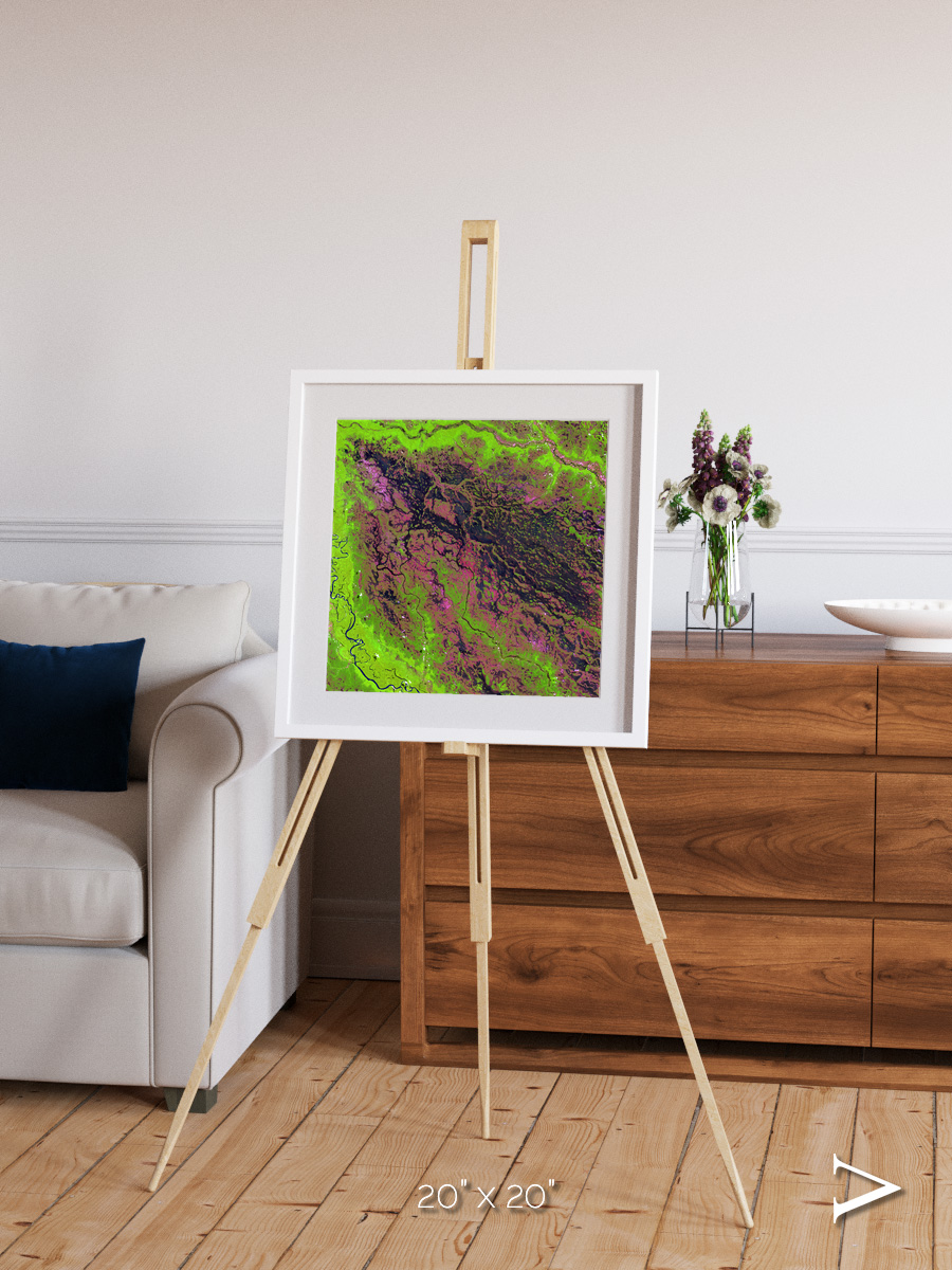 Channel Lines, Demini River Framed & Mounted Print