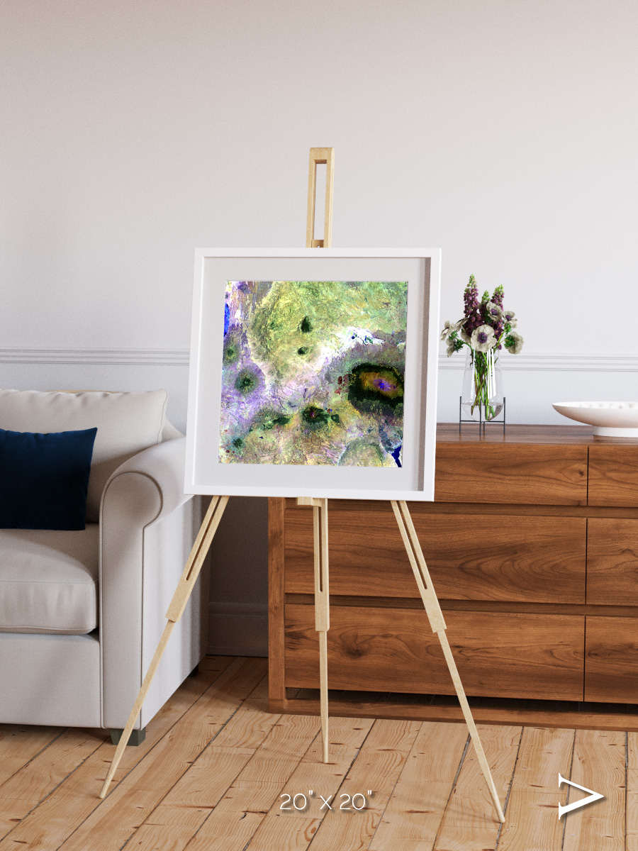 Folded Ridges, Kilimanjaro Framed & Mounted Print