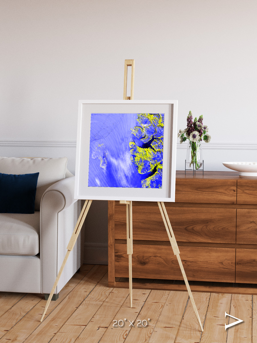 Islands in Snow, High Arctic Framed & Mounted Print