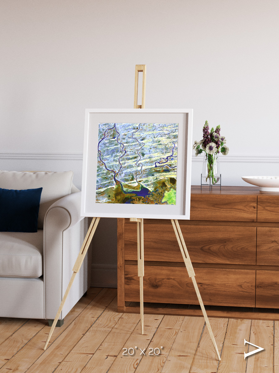 Islands in Blue, Niger River Framed & Mounted Print
