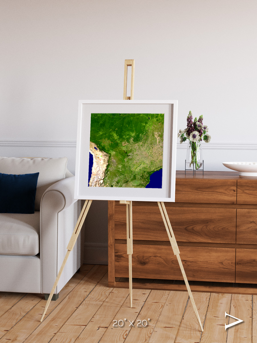 Ribbon River, South America Framed & Mounted Print