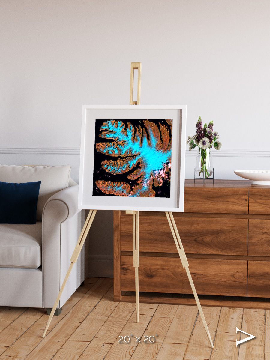 Frozen Currents, West Fjords Framed & Mounted Print