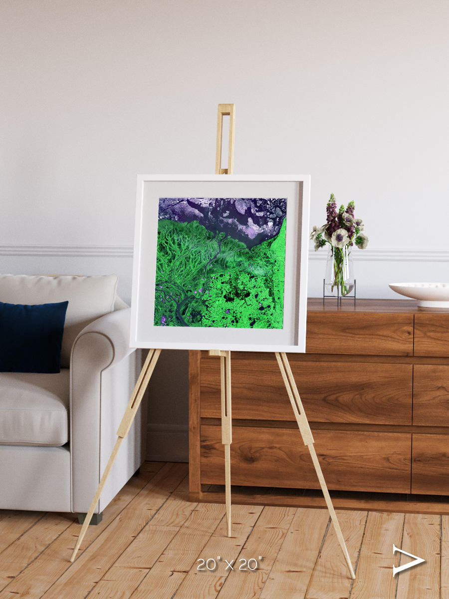 Polar Flow, Yukon Delta Framed & Mounted Print