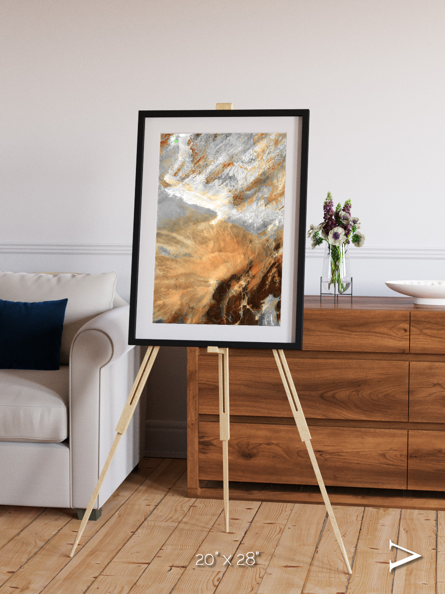 Etched Sands, Algerian Sahara Framed & Mounted Print