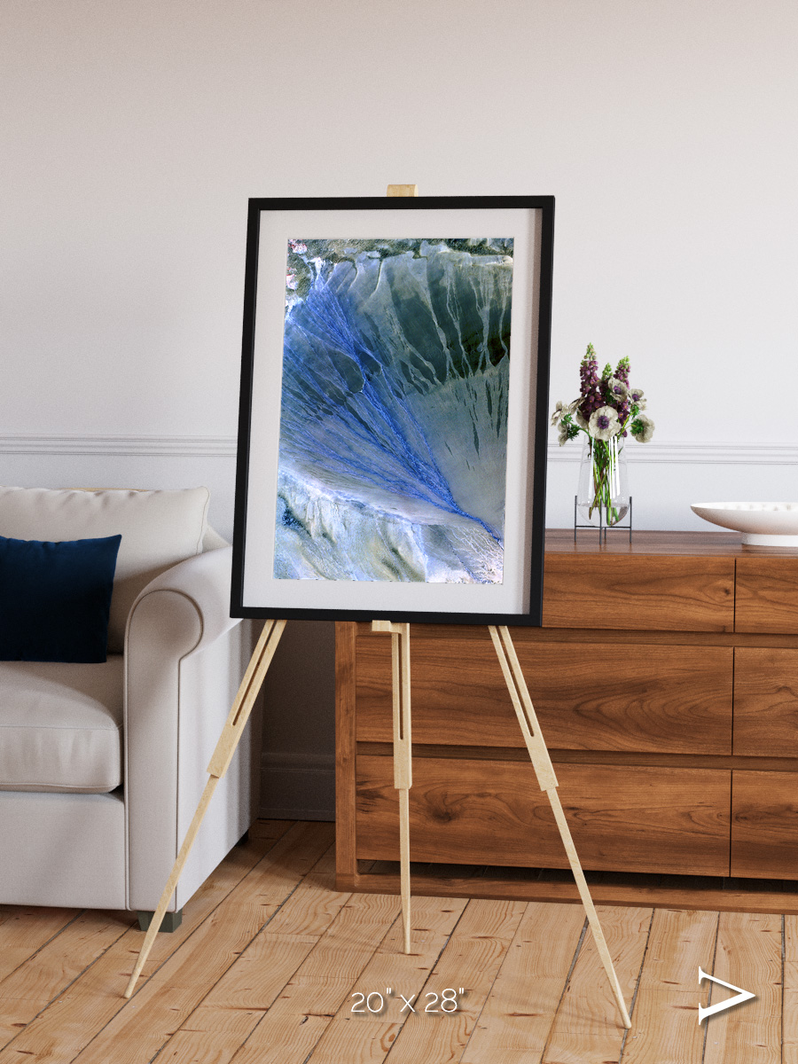 Sunlit Dunes, Alluvial Fan Framed & Mounted Print