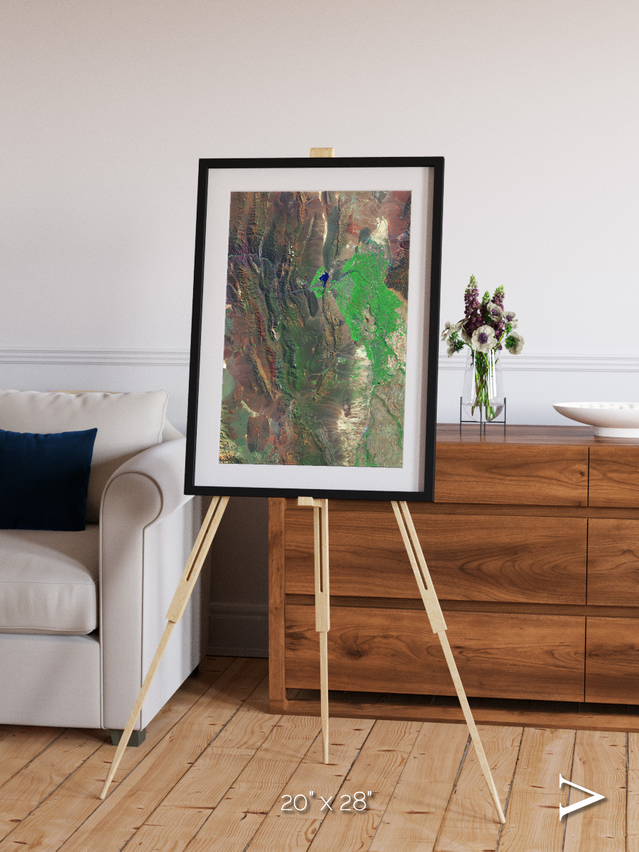 Channel Lines, Barreal Blanco Framed & Mounted Print