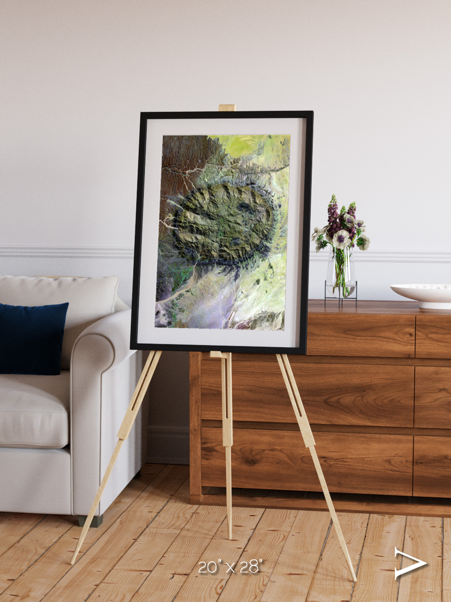 Windwritten Dunes, Brandberg Massif Framed & Mounted Print