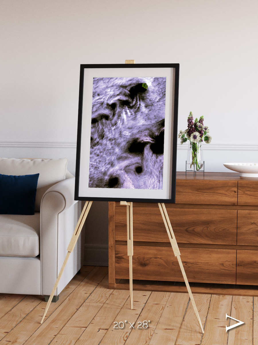 Vortices over Broutona, Kuril Islands Framed & Mounted Print