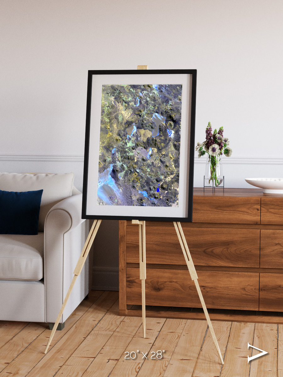 Lava Lines, Chilean Volcanoes Framed & Mounted Print
