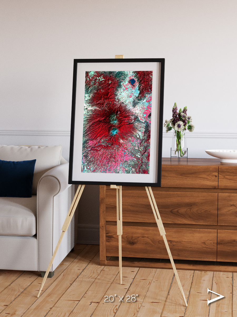 Lava Lines, Colima Volcano Framed & Mounted Print