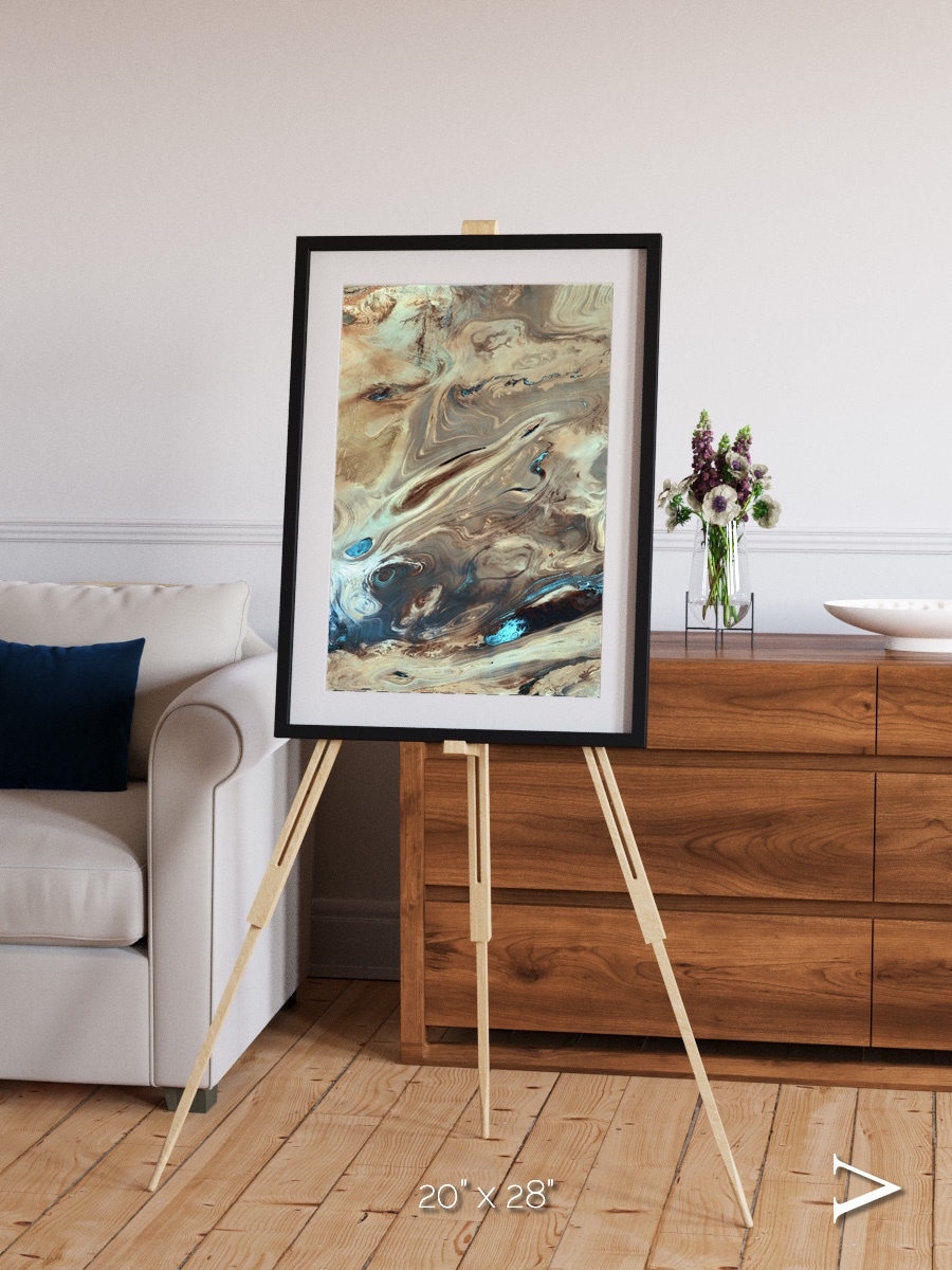 Saline Patterns, Dasht-e Kevir Framed & Mounted Print