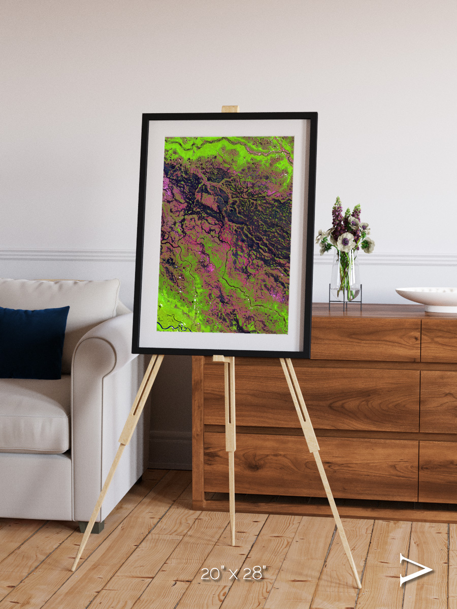 Channel Lines, Demini River Framed & Mounted Print